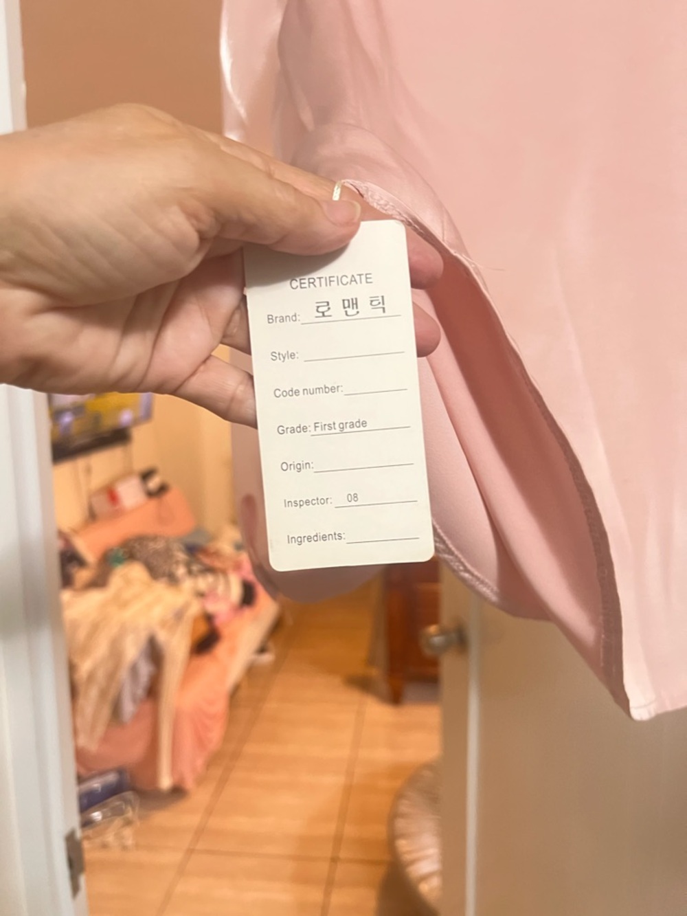 Light Pink Satin Slip Dress with Tag